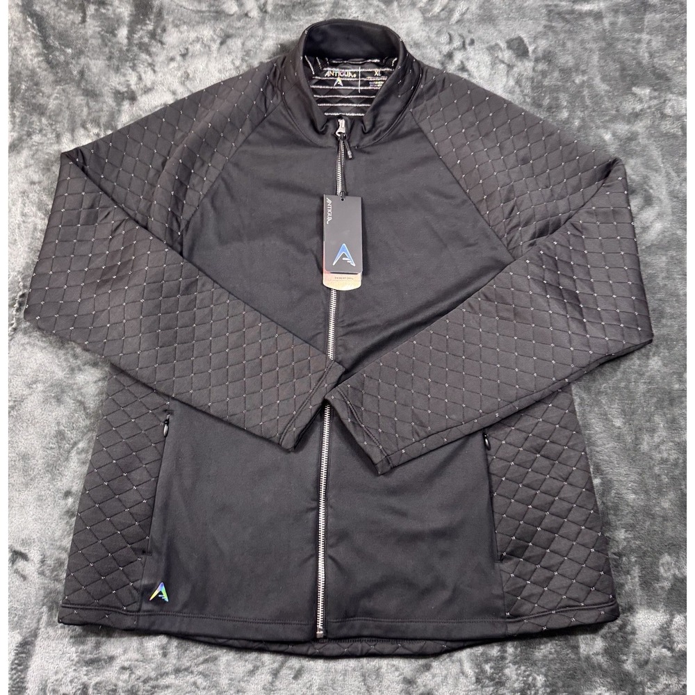 NWT Antigua Cameo Womens XL Black Silver Desert Dry Full Zip Jacket